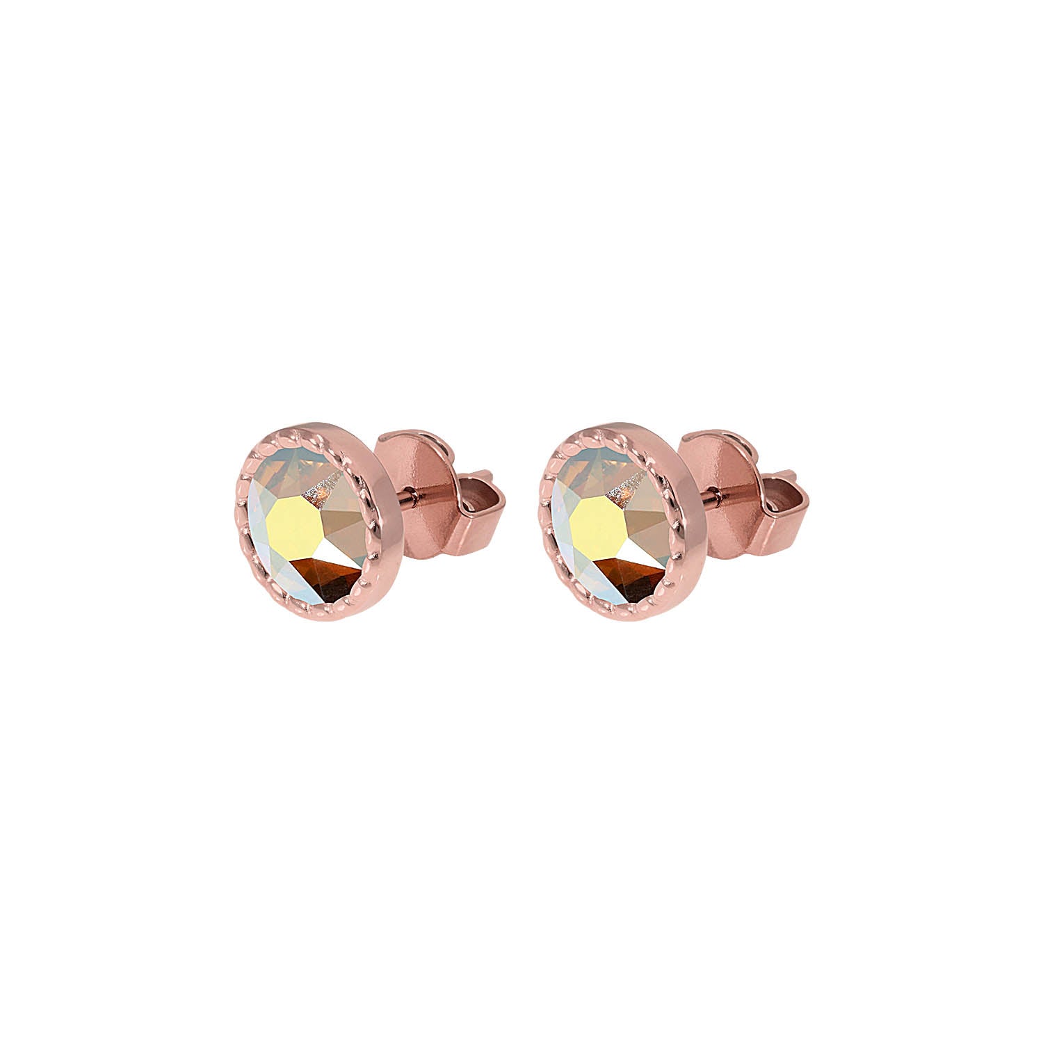 Bocconi Flat Ohrstecker 9 mm - Roségold
