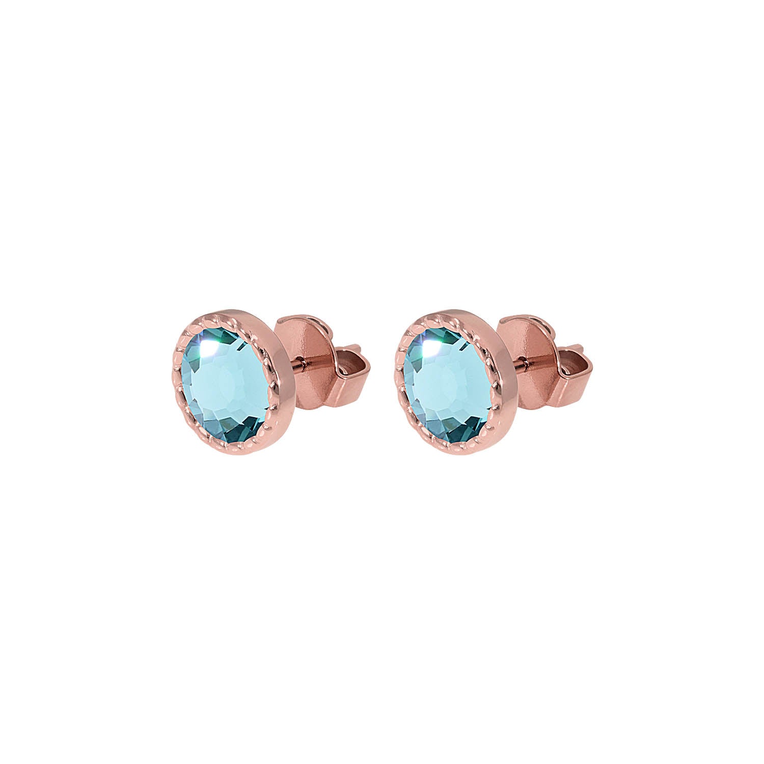 Bocconi Flat Ohrstecker 9 mm - Roségold