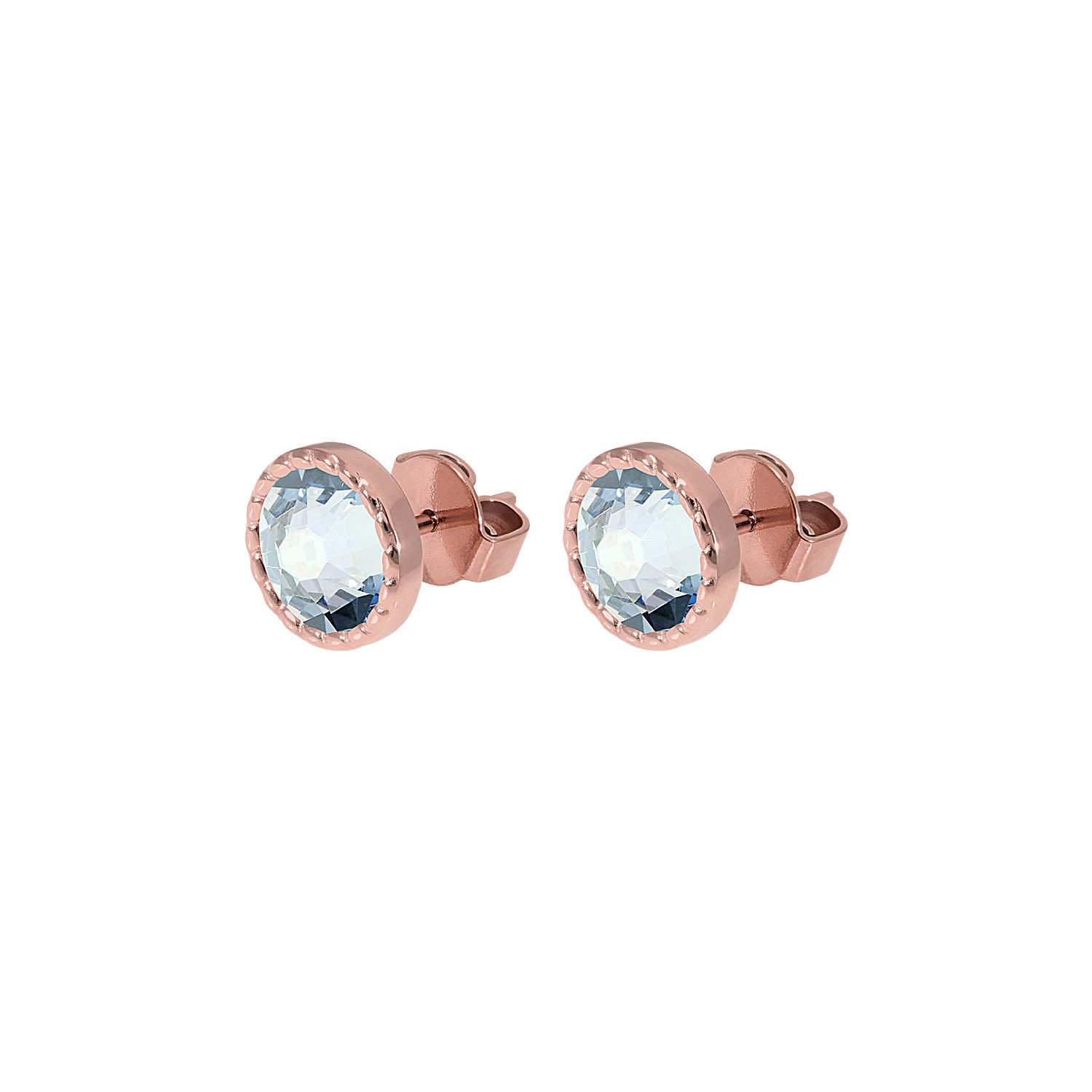 Bocconi Flat Ohrstecker 9 mm - Roségold