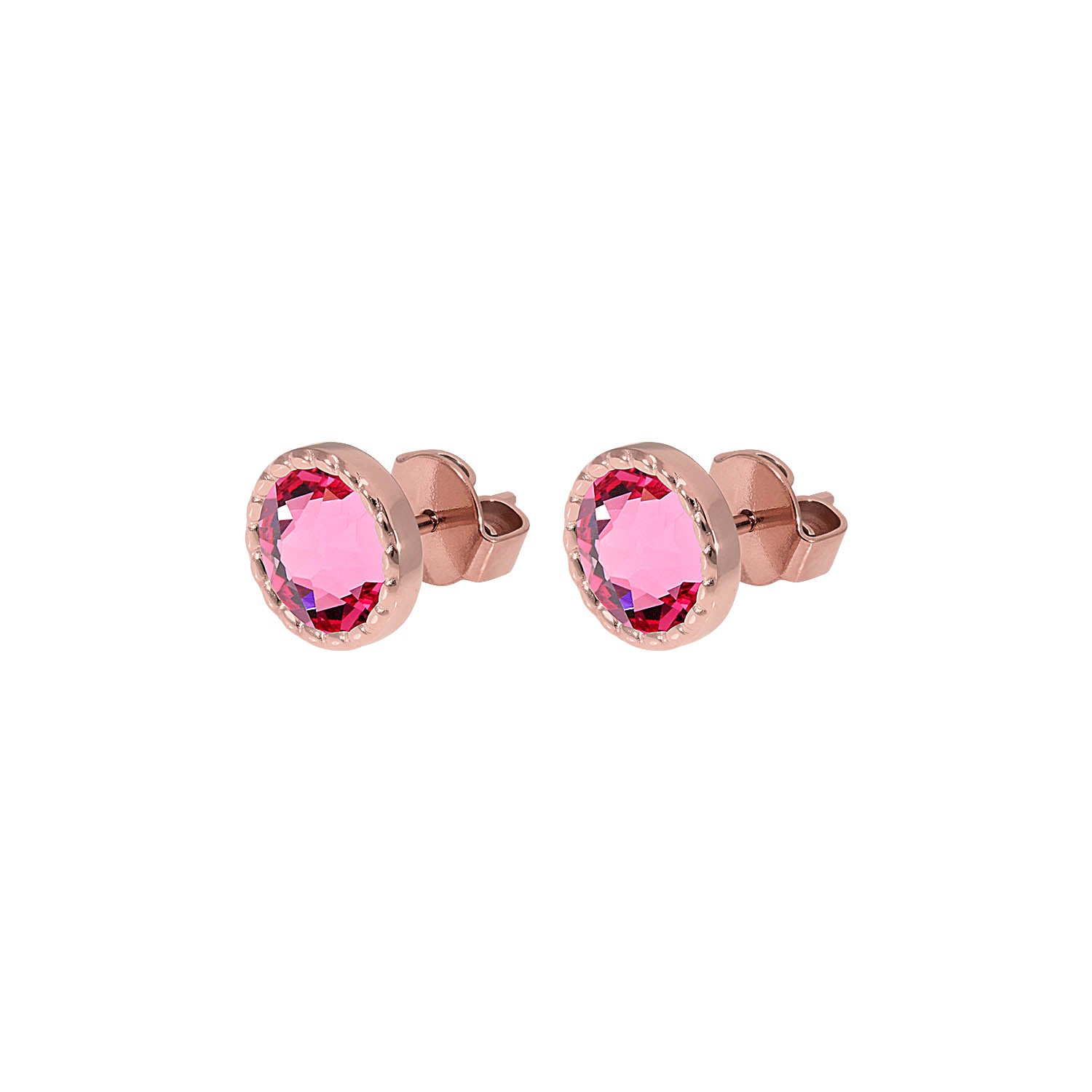 Bocconi Flat Ohrstecker 9 mm - Roségold