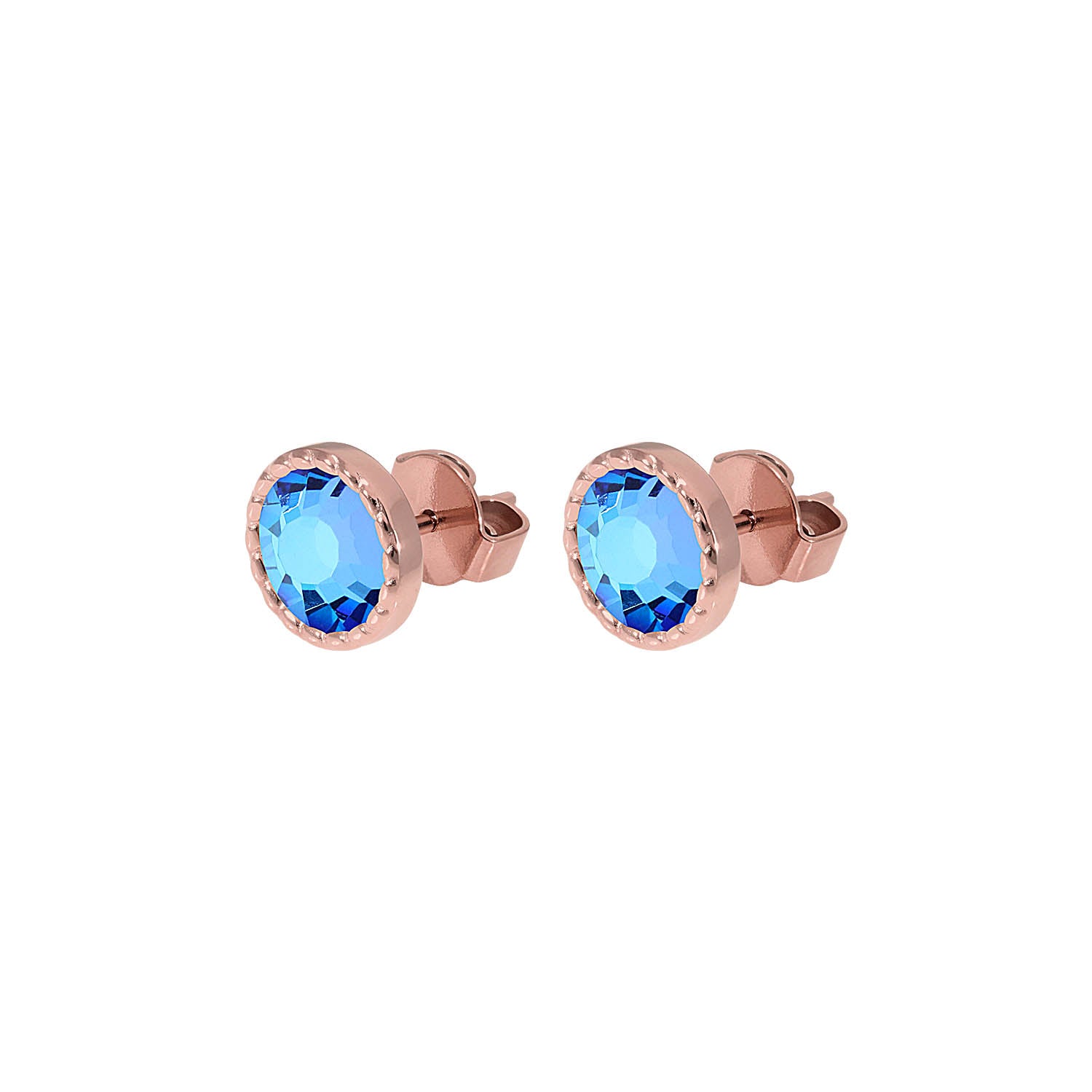 Bocconi Flat Ohrstecker 9 mm - Roségold