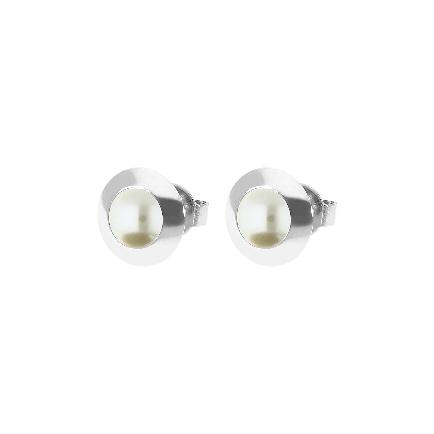 Tondo Ohrstecker 9 mm - Silber