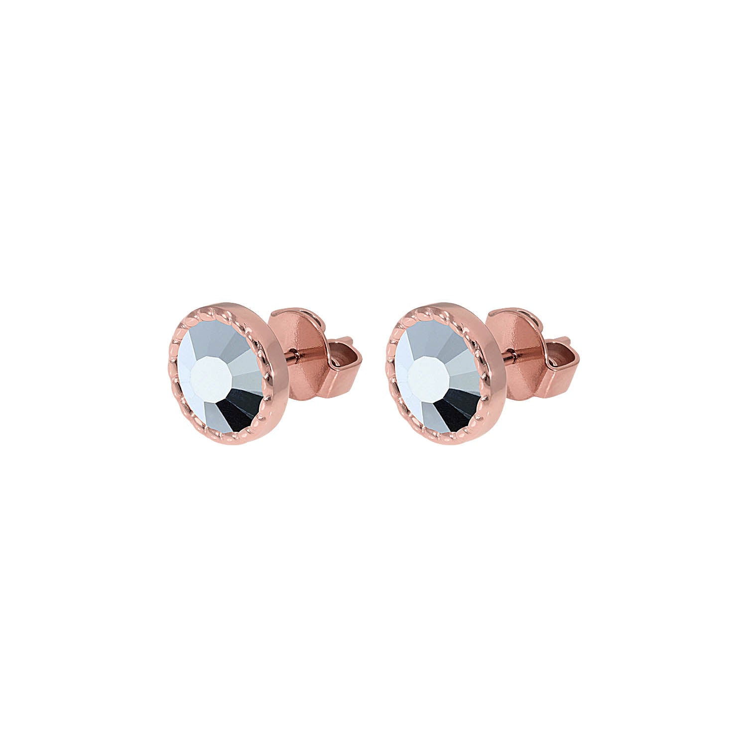 Bocconi Flat Ohrstecker 9 mm - Roségold