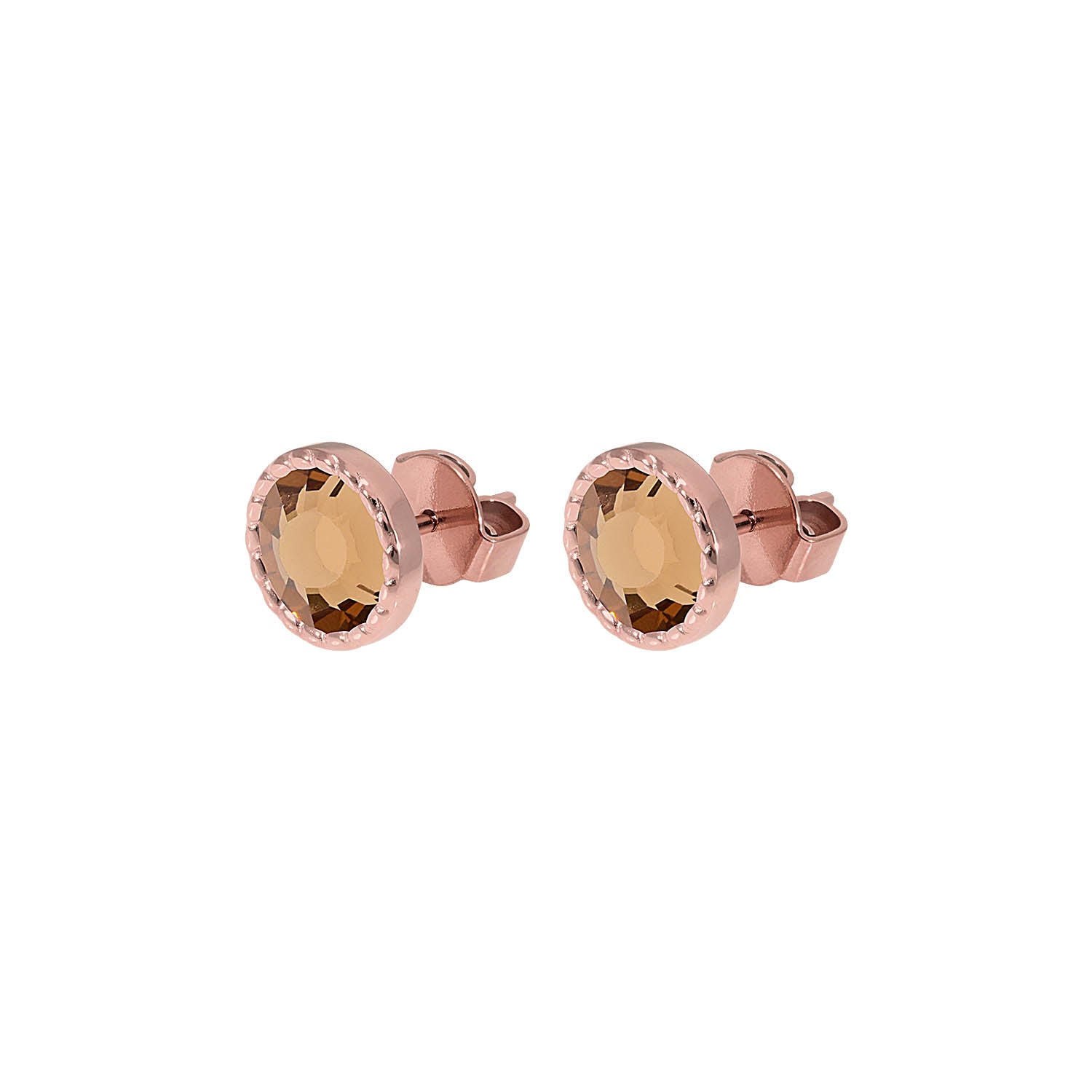 Bocconi Flat Ohrstecker 9 mm - Roségold