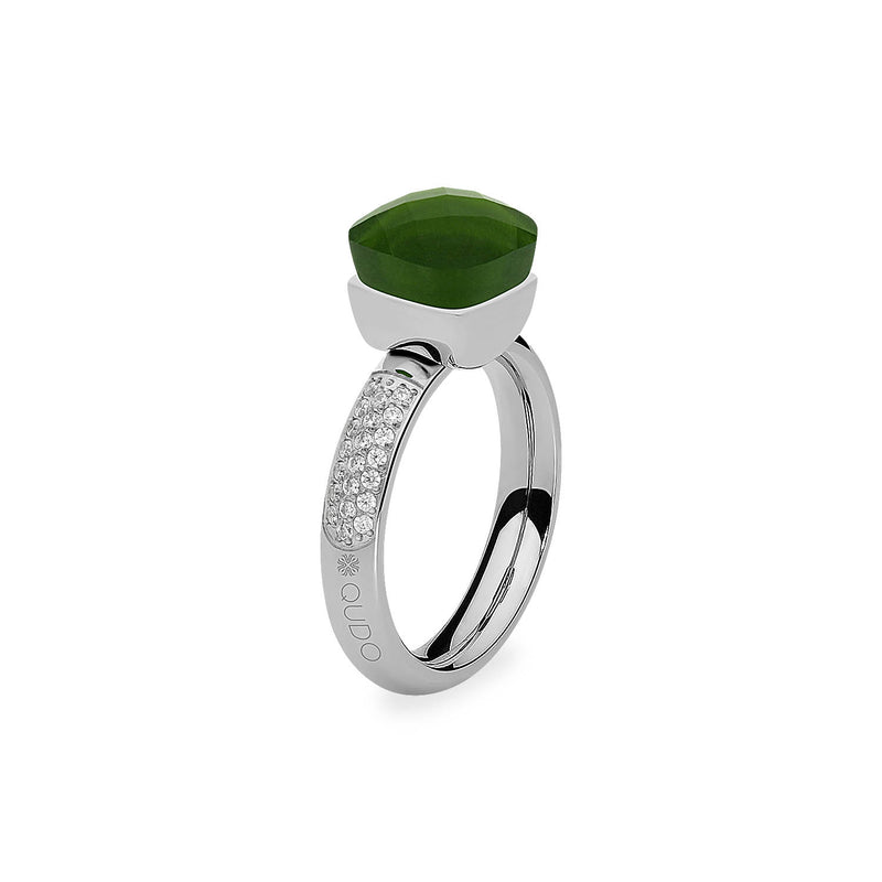 Firenze Deluxe Ring - Shades of Green & Brown - Silber