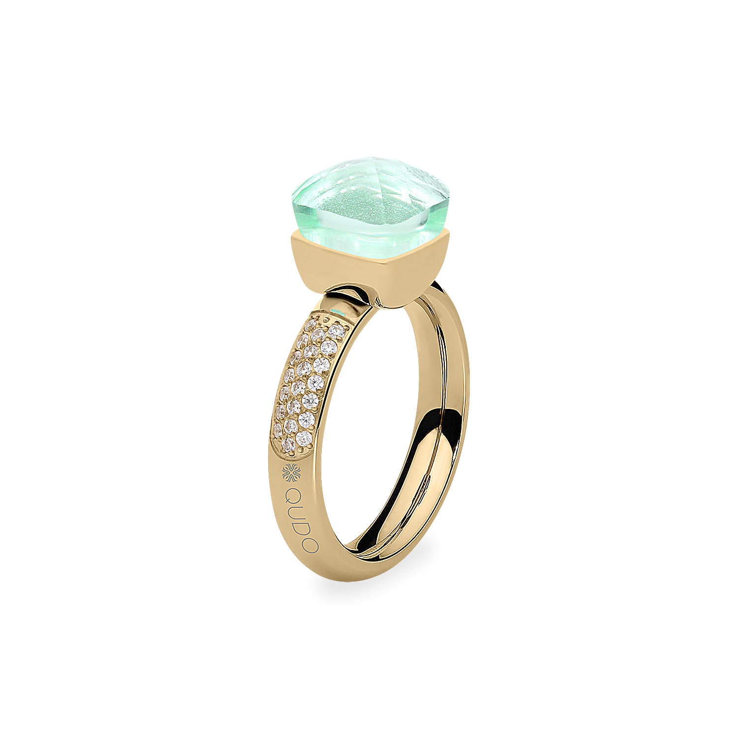 Firenze Deluxe Ring - Shades of Green & Brown - Gold