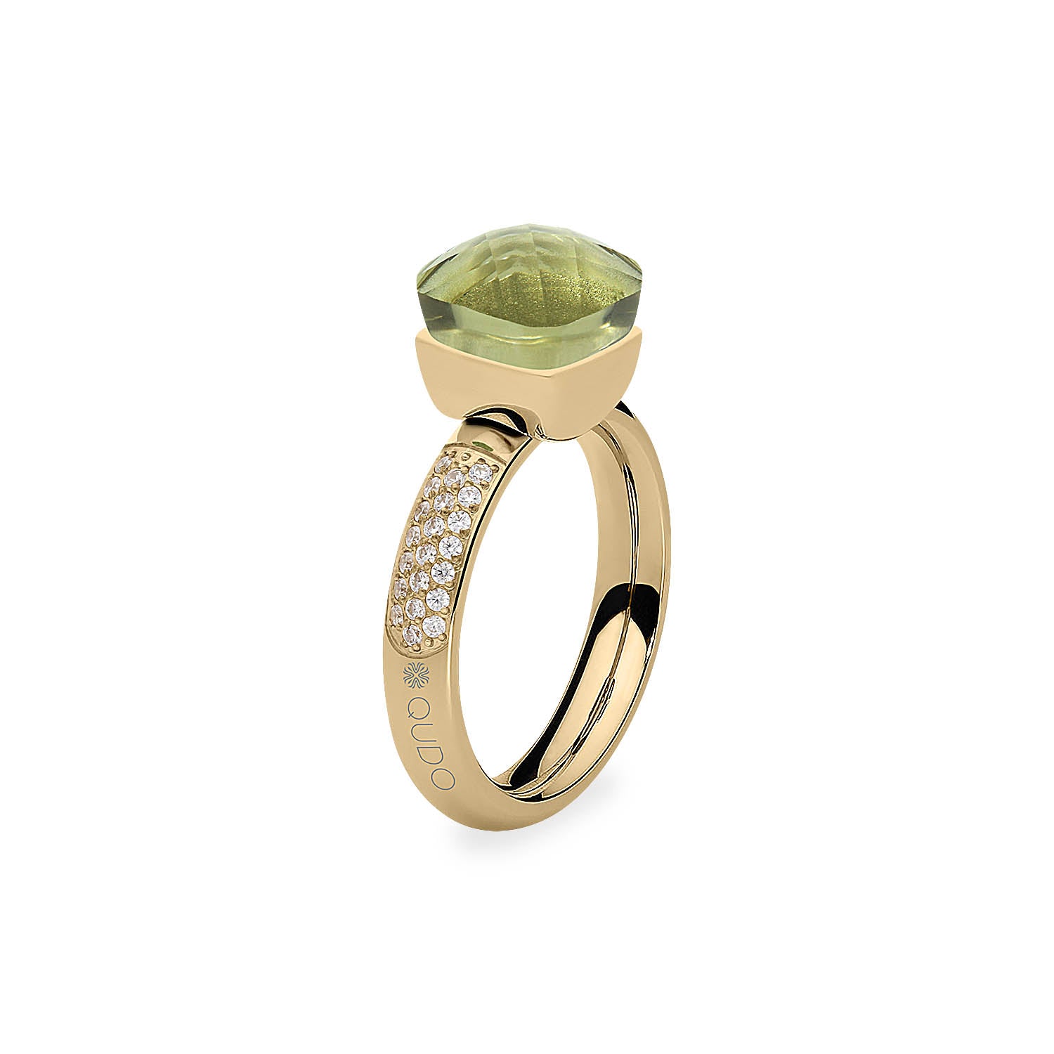 Firenze Deluxe Ring - Shades of Green & Brown - Gold