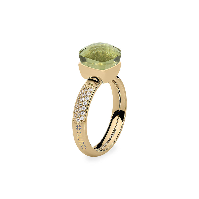 Firenze Deluxe Ring - Shades of Green & Brown - Gold