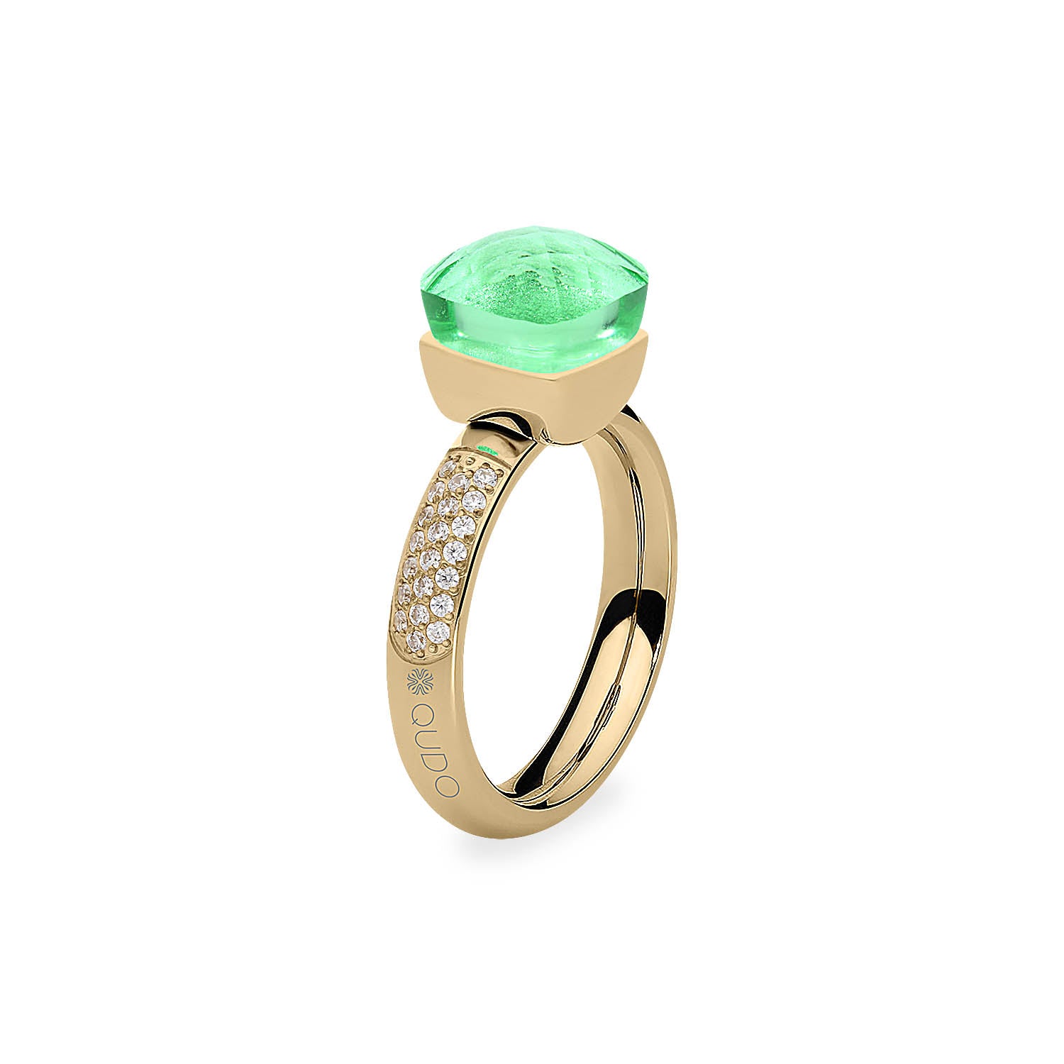 Firenze Deluxe Ring - Shades of Green & Brown - Gold