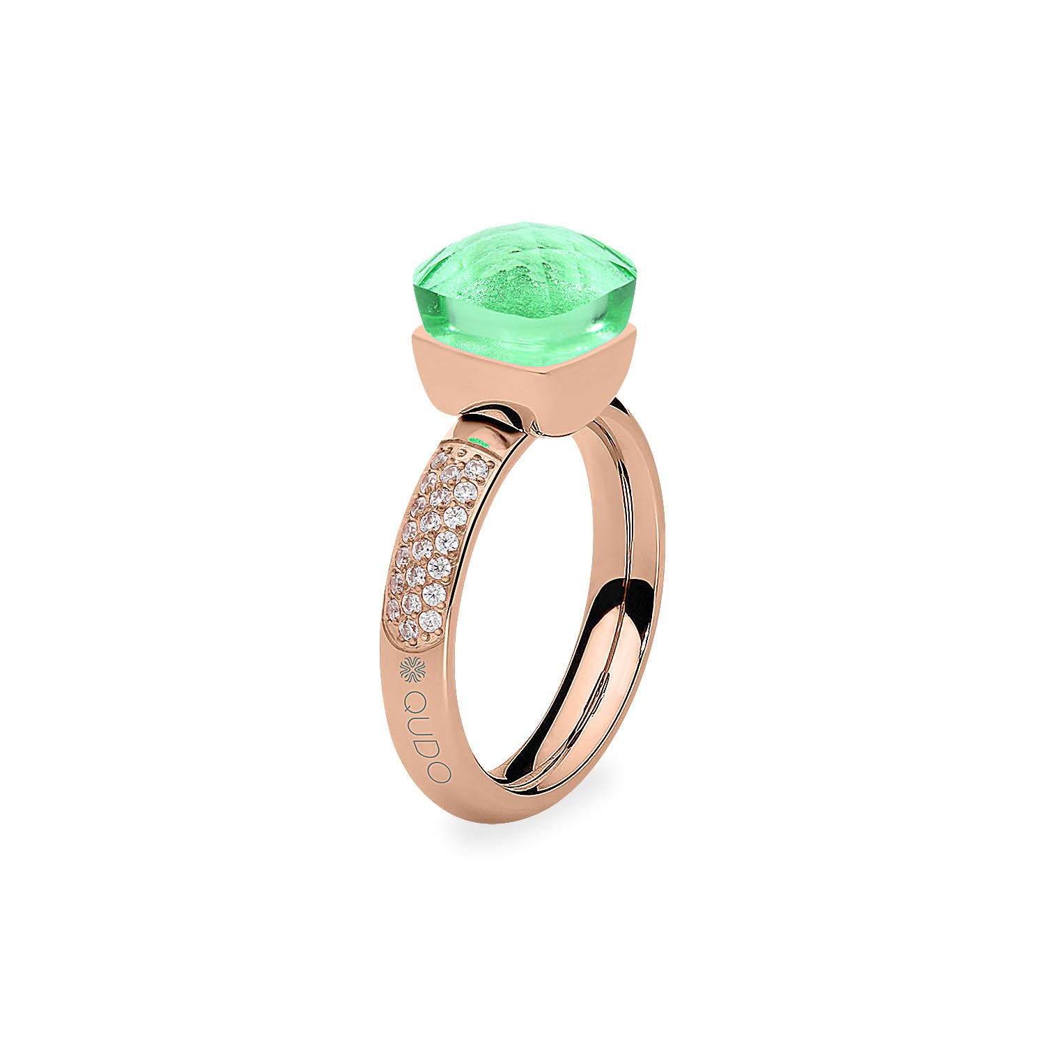 Firenze Deluxe Ring - Shades of Green & Brown - Roségold