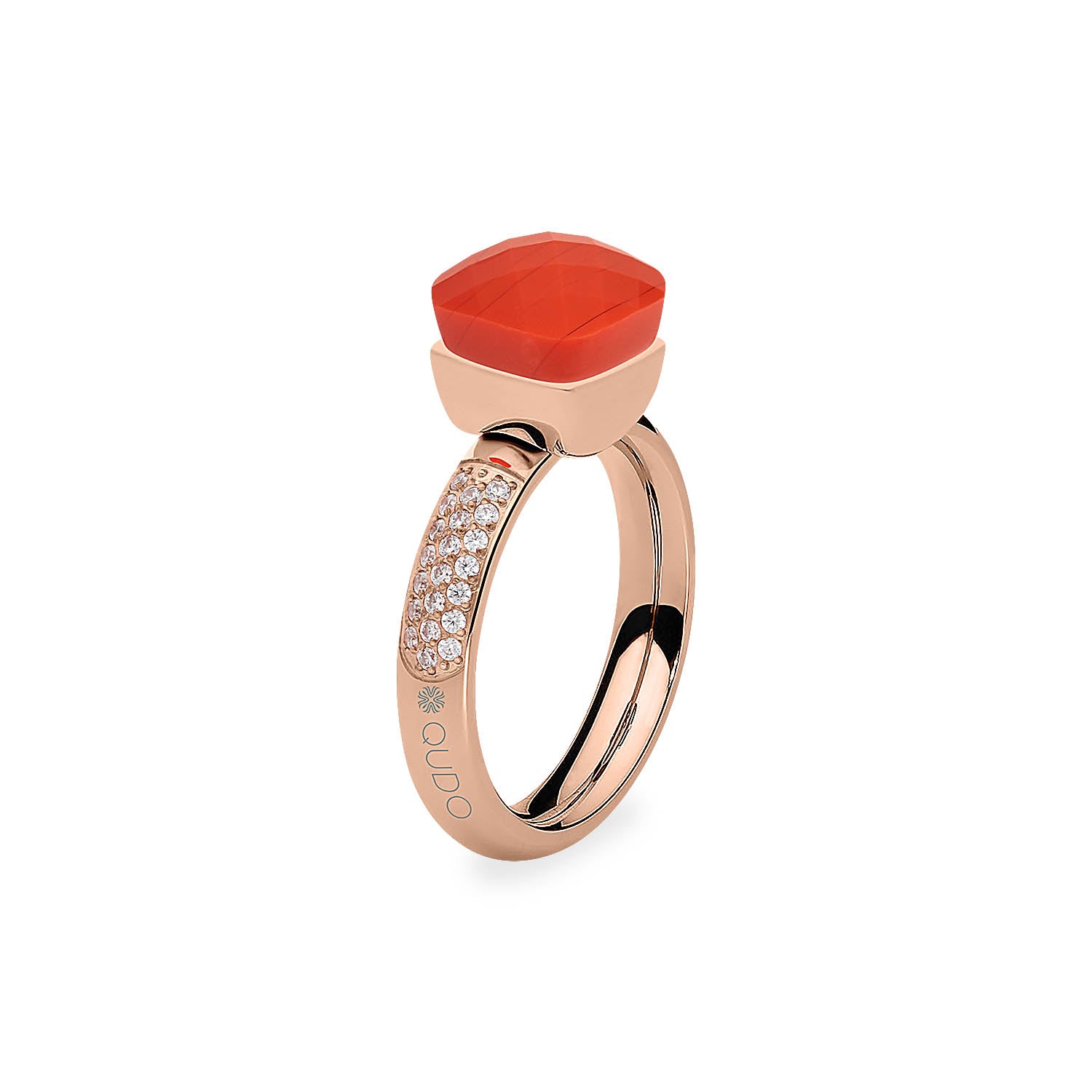 Firenze Deluxe Ring - Shades of Red & Purple - Roségold