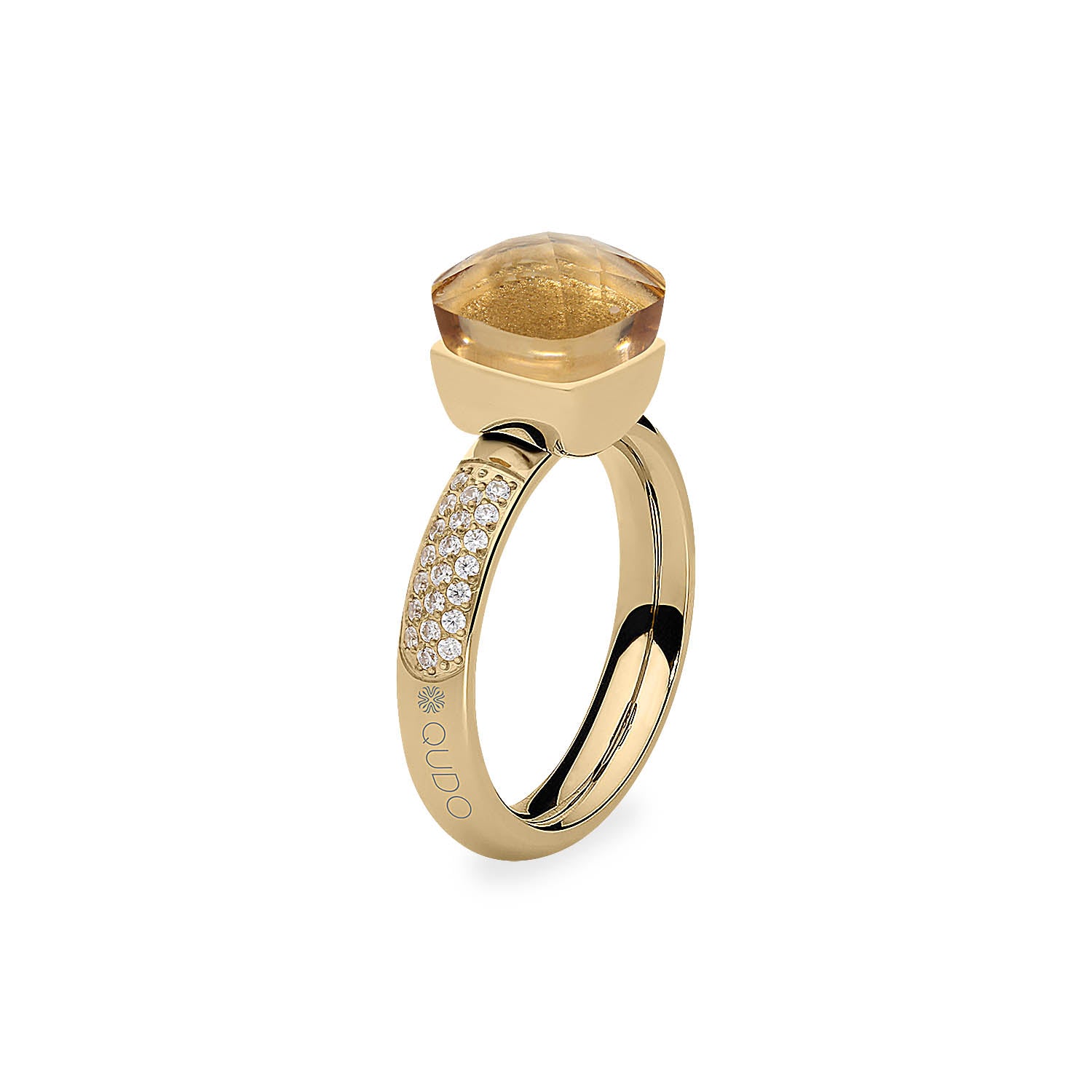 Firenze Deluxe Ring - Shades of Green & Brown - Gold