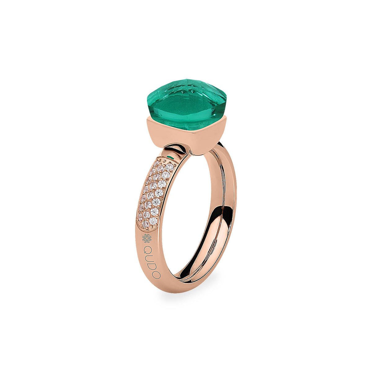 Firenze Deluxe Ring - Shades of Green & Brown - Roségold